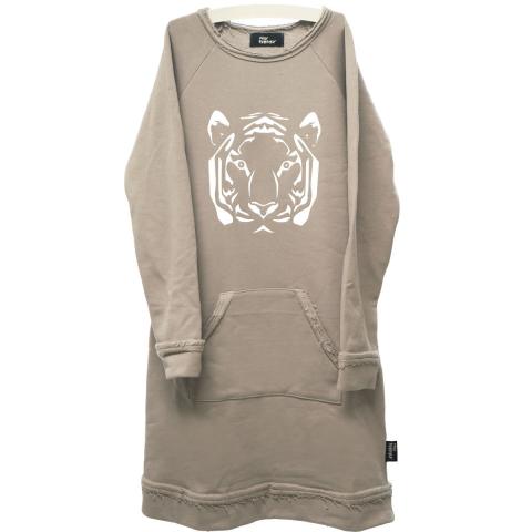 Tijger jurk taupe