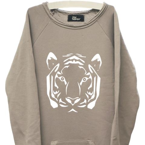Tijger jurk - taupe